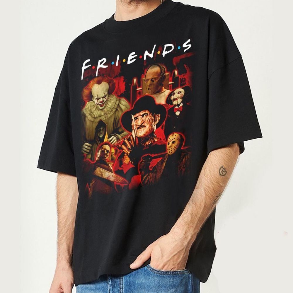 Friends Horror Movie Retro Music Tour Graphics T-shirt